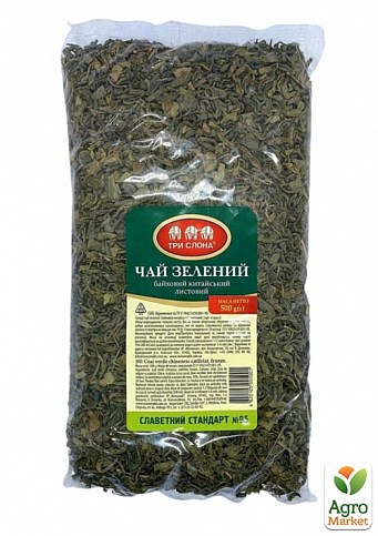 Чай зеленый ТМ "Три слона" 500г упаковка 8шт - фото 2