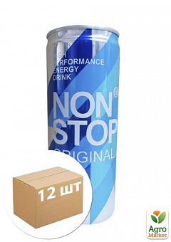 Безалкогольний енергетичний напій Non Stop Energy Original 0.25 л упаковка 12шт1