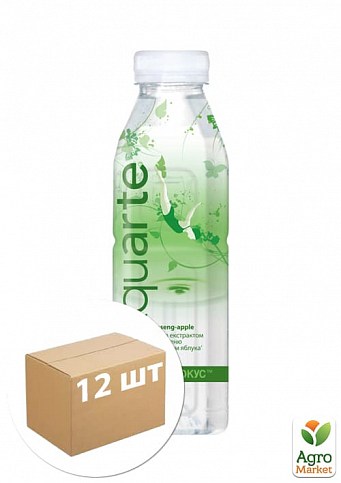 Вода с экстрактом женьшеня и вкусом яблока ТМ "Aquarte" 0.5 л упаковка 12 шт