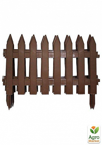 Декоративный пластиковый забор темно-коричневый высота 35см, длина 3.2 м, 7 секций - фото 2