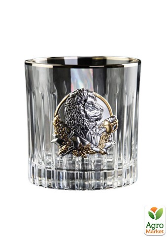 Набор для виски серии «Лев», графин с овалом, 6 бокалов, платина, серебро, золото, хрусталь (BCR7LEONPL) - фото 5