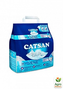 Наповнювач для котячого туалету Hygiene plus (мінеральний, поглинаючий) ТМ "Catsan" 2.6 кг (5 л)2