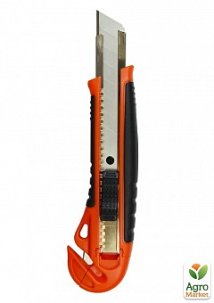 Нож упрочнённый универсальный с резаком бандажных лент 18мм TM "Favorit" 13-2402
