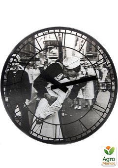 Настенные часы 3D "Kiss me in New York" Ø39 см (3214)2