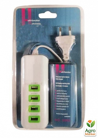 Сетевое зарядное устройство на 4 USB порта ( 2А +1А+ 2*0,5А ) white