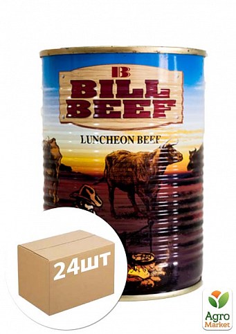 Тушенка говяжья "Luncheon beef" ТМ "Bill Beef" ж/б 400г упаковка 24шт