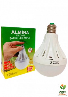 Аварийная Аккумуляторная LED лампа ALMINA DL-2025 цоколь E27 с аккумулятором2