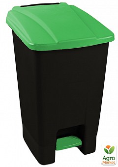 Бак для мусора с педалью Planet 70 л черный - зеленый (10796)2
