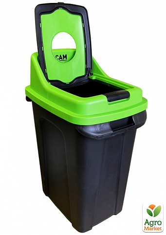 Бак для сортировки мусора Planet Re-Cycler 70 л черный - зеленый (стекло) (12192) - фото 2