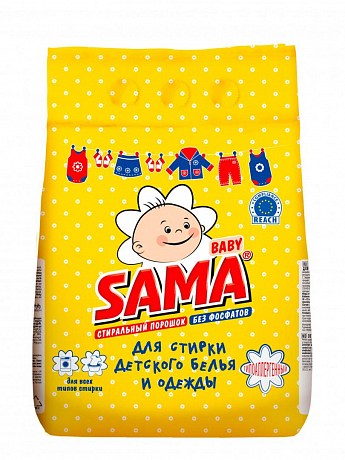 Стиральный порошок бесфосфатный "Baby" для стирки детского белья и одежды ТМ "SAMA" 2400 г.