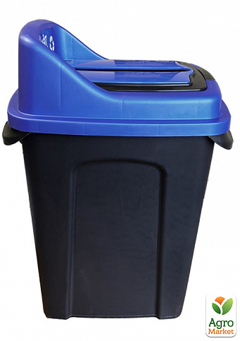 Бак для сортировки мусора Planet Re-Cycler 50 л черный - синий (бумага) (12187) - фото 3