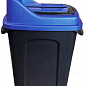 Бак для сортировки мусора Planet Re-Cycler 50 л черный - синий (бумага) (12187) цена