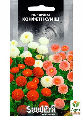 Маргаритка двухлетняя смесь"Конфетти" ТМ "SeedEra" 0.1г NEW
