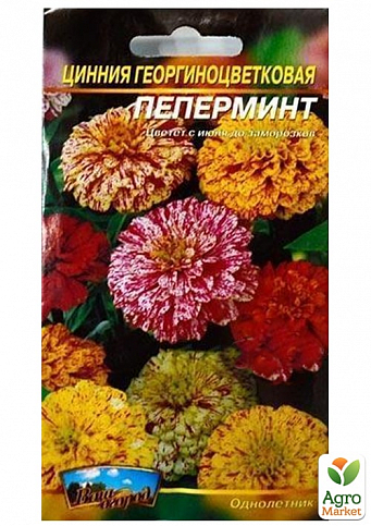 Цинния георгиноцветковая "Пеперминт" ТМ "Весна" 0.4г