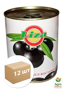 Маслини чорні (без кісточки) ТМ "Liza" 280г упаковка 12 шт2