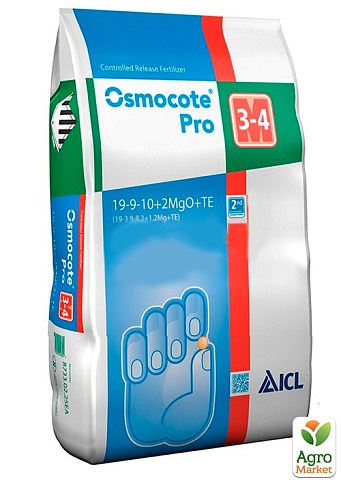 Удобрение Осмокот "Osmocote Pro" 19+9+10+2MgO+Te, 3-4м. ТМ "ICL" 25кг