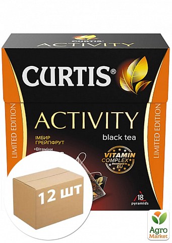 Чай Activity Black Tea (пачка) ТМ "Curtis" 18 пакетиков по 1,8г упаковка 12 шт