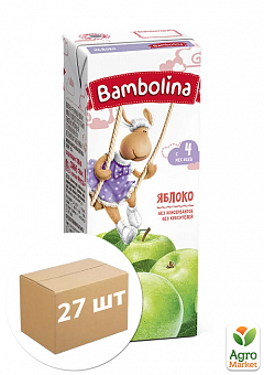 Сік яблучний Bambolina, 200мл уп 27 шт1