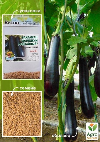 Баклажан "Донецкий Урожайный" (Зипер) ТМ "Весна" 1г
