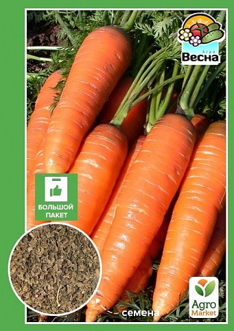 Морква "Червона бояриня" (Великий пакет) ТМ "Весна" 7г