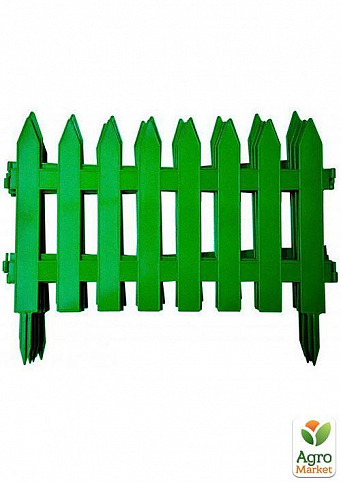 Декоративный пластиковый забор светло-зеленый высота 35см, длина 3.2 м, 7 секций