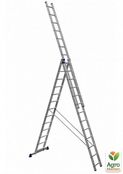 Алюминиевая трехсекционная усиленная лестница 3*13 ТМ ТЕХПРОМ HS3 63132