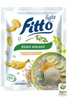 Каша овсяная мгновенного приготовления с бананом и мороженым ТМ "Fitto light" 40г1