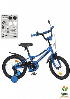 Велосипед детский PROF1 18д. Prime,SKD45,фонарь,звонок,зеркало,доп.кол.,синий (Y18223)2