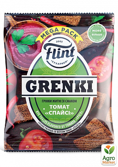 Грінки житні зі смаком томат спайси ТМ "Flint Grenki" 100г1