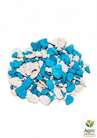 Кольорове декоративне каміння"Мікс Біло-блакитний" фракція 5-10 мм 1 кг