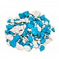 Кольорове декоративне каміння"Мікс Біло-блакитний" фракція 5-10 мм 1 кг