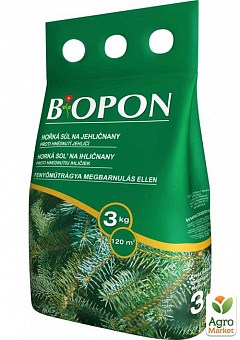 Мінеральне добриво для хвойних рослин від пожовтіння ТМ "BIOPON" 3кг2