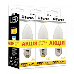 Светодиодная лампа Feron LB-97 7W E27 2700K 3шт. в упаковке (01512)1