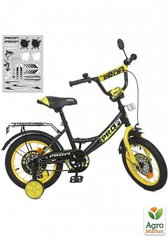 Велосипед дитячий PROF1 14д. Original boy,SKD75,ліхтар,дзвінок,дзеркало,дод.кол.,чорно-жовтий (Y1443)2