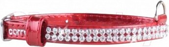 Ошейники Коллар Бриллианс ошейник для мелких пород "полотно стразы" (ширина 9мм, длина19-25см) 33073 красный (3187520)
