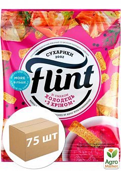 Сухарики пшенично-житні зі смаком холодець із хроном TM "Flint" 70 г упаковка 75 шт2