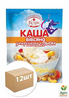 Каша овсяная с персиком + лен ТМ"Козуб Продукт" 40г упаковка 12шт2