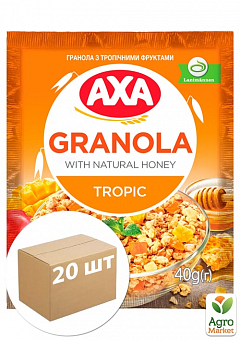 Мюсли "Granola" с тропическими фруктами ТМ "AXA" 40г упаковка 20шт2