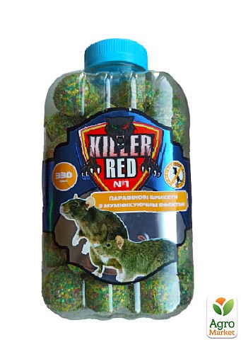 Парафиновые брикеты от крыс и мышей "RED KILLER" ТМ "Форпак" 330г