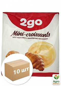 Мини-круассаны с ванильной начинкой ТМ"2 GO" 180 г упаковка 10 шт2