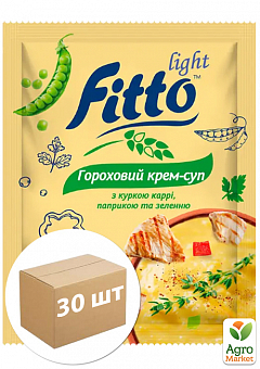 Крем-суп гороховый с курицей карри, паприкой и зеленью ТМ"Fitto light" саше 40 г упаковка 30 шт1