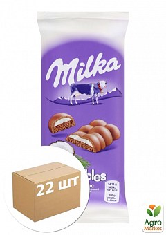 Шоколад Bubbles (пористый) с кокосом ТМ "Milka" 97г упаковка 22шт2