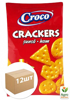 Крекер зі смаком шинки ТМ "Croco" 100г упаковка 12 шт2