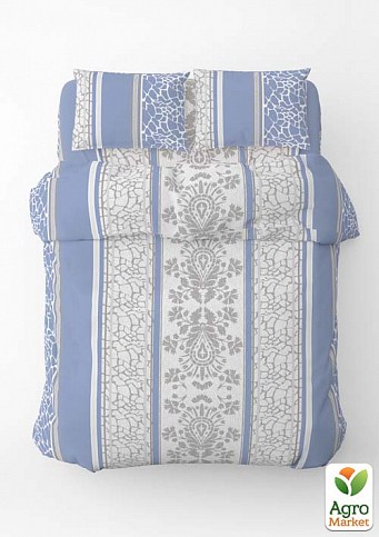 Полуторный комплект постельного белья Home Line "Мрамор" (синий) 162634 - фото 2