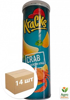 Чипсы картофельные с Крабом ТМ "Kracks" 160г упаковка 14 шт2