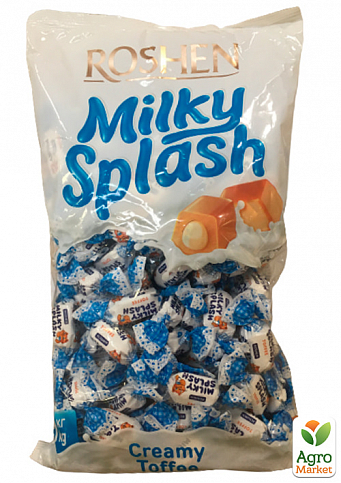 Карамель Milky splash с молочной начинкой ТМ "Roshen" 1кг упаковка 5шт
