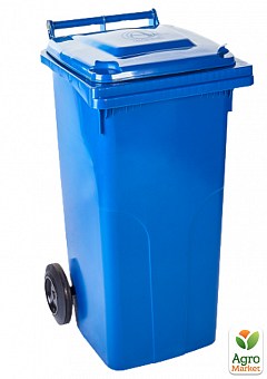 Бак для сміття на колісах з ручкою 120 л синій (3072)2