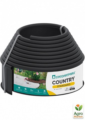 Бордюр садовый пластиковый Country Standard H100 6м черный (82952-6-BK)