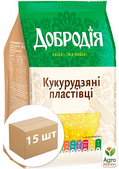 Пластівці кукурудзяні ТМ "Добродія" 400г упаковка 15 шт1
