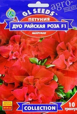Петунія "Дуо райська троянда F1" ТМ "GL SEEDS" 10шт